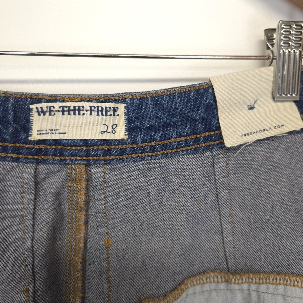 Free People We The Free Equinox Mid Rise Wide Leg Denim Trousers Size 28 - Picture 9 of 10